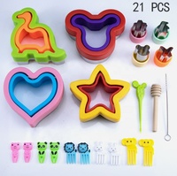 Nouveauté, ensemble de 21 pièces de coupeur de poche en acier inoxydable, mini cueillette de nourriture, bâton de miel, coupe-sandwich aux fruits, sac OPP inclus