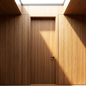 Porte intérieure pour projet hôtelier, film PVC stratifié, surface imperméable, remplissage acoustique en bois massif, porte <span class=keywords><strong>de</strong></span> chambre, salle <span class=keywords><strong>de</strong></span> bain, villa - Product Image 4