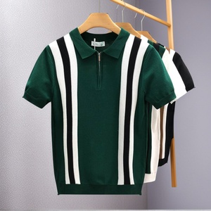Polo de punto de verano de alta calidad 2025 para hombre, camisa de manga corta, Jersey informal con cuello en V y solapa, camisas Polo de algodón para hombre - Product Image 3