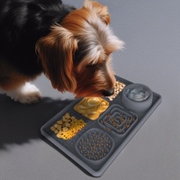 Tapis à lécher multifonctionnel apaisant en silicone pour animaux de compagnie, distributeur de nourriture lent pour chiens