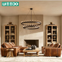 Canapé sectionnel classique en cuir, ensemble de canapés modernes pour salon, éponge haute densité pour villa, hôtel, bureau, immeuble