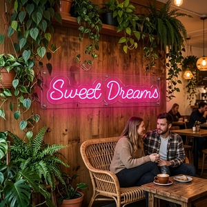 Letrero <span class=keywords><strong>de</strong></span> Neón Sweet Dreams, Envío Rápido, Material Sostenible, Luz LED <span class=keywords><strong>de</strong></span> Neón, Letrero <span class=keywords><strong>de</strong></span> Neón Acrílico Personalizado - Product Image 1