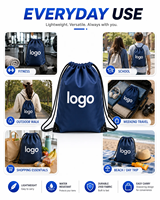 Sac à dos à cordon personnalisé avec logo, en nylon imperméable, pour la gym, le sport, les activités de plein air, les voyages
