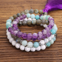 Nouveau Collier Multicouche Géométrique Fait Main avec Perles et Pierres Scintillantes en Résine (108 Pierres) – Chaîne de Pull