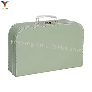 Wholesale Pure Paperboard Suitcase Custom Logo Baby Box Packaging Cardboard Suitcase Gift Box With Handle