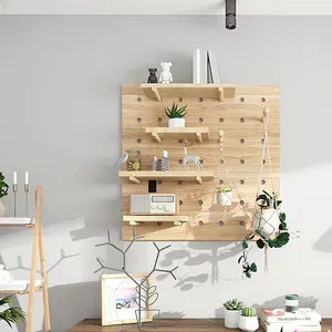 Estante de almacenamiento de exhibición, organizador de madera montado en la pared, fácil de instalar, barra redonda de madera, caja de cerillas de pino, gran oferta