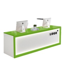 Nouveau design comptoir de réception LED de style moderne salon de beauté réception réception caissier réception logo personnalisé