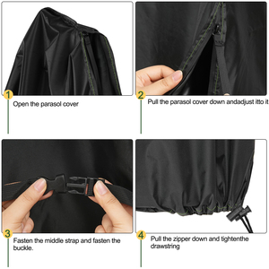 Funda para Sombrilla de Patio Basics, Tela Impermeable <span class=keywords><strong>que</strong></span> Protege Contra la Lluvia y los Rayos UV, Protección para Todas las Estaciones, Negra - Product Image 4