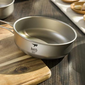 Bol de camping minimaliste en titane de qualité supérieure, anti-brûlure, pliable et empilable, vaisselle en métal pour le camping, les voyages et le bureau - Product Image 1