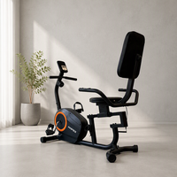 Vélo d'exercice couché compact magnétique, vélo d'appartement pour entraînement à domicile avec siège et dossier réglables pour seniors