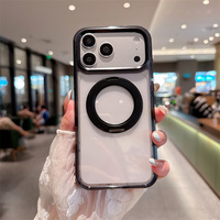 Coque de téléphone transparente pour Apple iPhone 18 Pro Max/17/16, tendance, de bonne qualité, magnétique, colorée, avec support 360°, antichoc