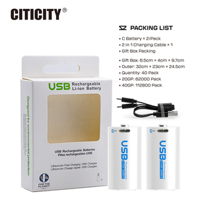 CITICITY แบตเตอรี่ลิเธียมไอออนทรงกระบอกแบบชาร์จไฟได้ 1.5V 3000mAh พร้อมที่ชาร์จ USB ชาร์จเร็ว 3.5 ชั่วโมง 1200+ รอบการใช้งาน - Product Image 1