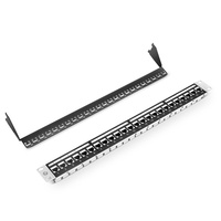 Panel Patch Jaringan Cat6 Cat6a RJ45 Laris Manis 1U Full Loaded dengan Coupler 24 Port Panel Patch dengan Coupler Female to Female