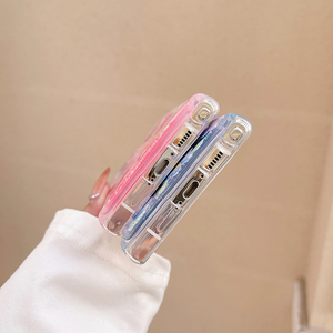 Funda luminosa con pintura al óleo para flores, purpurina líquida, arena movediza, funda de teléfono a prueba de golpes para Samsung S23 S22 S21 Ultra A73 A53 A7 4G <span class=keywords><strong>5G</strong></span> - Product Image 6