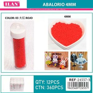 Ilan Abalorio Perline rosse da 4 mm per la creazione di gioielli 24557-3 - Product Image 3