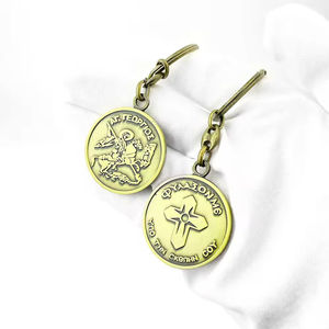 Porte-clés Orthodoxe à Finition Antique Vierge <span class=keywords><strong>Marie</strong></span> & Saint George Bijoux Dévotionnels Catholiques - Product Image 3