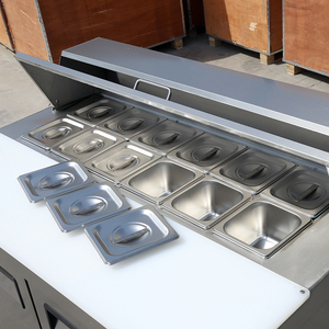 Refrigerador Comercial de Acero Inoxidable para Ensaladas, con Doble Puerta, Enfriamiento por Aire, para Preparación de Sándwiches, Banco de Trabajo Refrigerado - Product Image 3