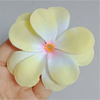 Bunga Plumeria Buatan EVA Grosir Model Mawar Sentuhan Realistis Ramah Lingkungan untuk Dekorasi Topi Pernikahan dengan Benang Sari