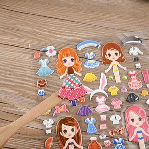 Autocollant à bulles 3D personnalisé mignon filles garçons feuille de mousse déco gonflée Journal Scrapbook planificateur PVC autocollants Pack pour enfants artisanat cadeau - Product Image 1