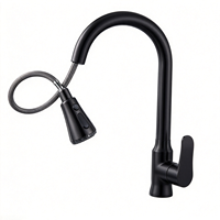 Robinet de cuisine avec bec flexible et bec col de cygne à arc élevé, mitigeur monocommande chaud/froid pour hôtels