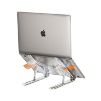 Support pour ordinateur portable en métal transfrontalier, portable, réglable sur dix niveaux, pliable, en alliage d'aluminium, support de refroidissement surélevé