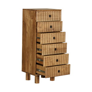 Contemporary Solid Mango Wood <b>Drawer</b> Chest with Multiple <b>Drawers</b> Stylish Bedroom Furniture Storage Cabinet - Product Image 2