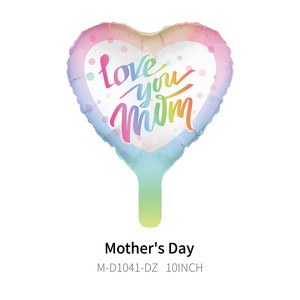 Festa della mamma <span class=keywords><strong>palloncino</strong></span> in alluminio da 10 pollici per la festa della mamma adoro le decorazioni multicolori per la festa della mamma rosa rossa - Product Image 2