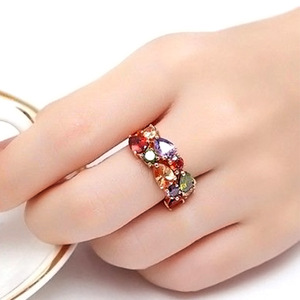Rainbow Color Design Ring Colorful Style Finger Ring for Women - Product Image 3