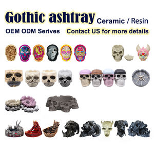Großhandel Premium Resin Skull Aschenbecher mit Motorrad helm Anpassbare Gothic Smoking Tray für Bars & B2B Groß bestellungen - Product Image 6