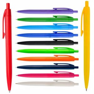 Stylos à bille en plastique personnalisés avec logo d'entreprise, design flexible, encre noire/bleue, pour la promotion au bureau et à l'école - Product Image 1