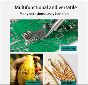 Ensemble de fer à souder électrique 60W stylo de cautérisation électrique pyrographe gourde kit de gravure sur bois - Product Image 4