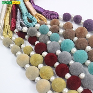 Nouveau Design Velours Perles Type Boule Suspendue Crochet Cravate Accessoire En Gros Moderne Rideau Gland - Product Image 3