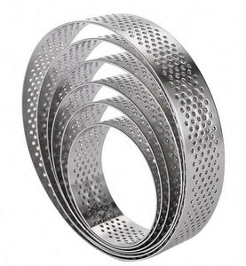 Cercles à tarte perforés en acier inoxydable antiadhésif pour la pâtisserie, moule à gâteau rond pour desserts français, <span class=keywords><strong>cercle</strong></span> à croûte de tarte - Product Image 3