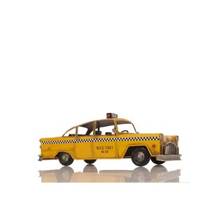 HMS 13 \ "antica imitazione NYC Taxi scultura in metallo giallo dipinto a mano in lega di fusione placcata in smalto duro - Product Image 5