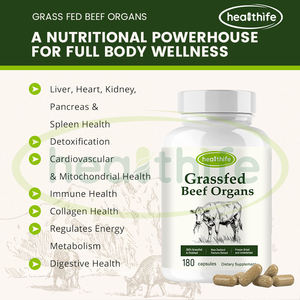 Supplément d'organe de boeuf Healthife foie nourri à l'herbe coeur pancréas rein poumon rate moelle osseuse 7 organes de boeuf capsule complexe - Product Image 5