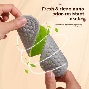 แผ่นรองฝ่าเท้าสำหรับออกกำลังกายผู้ชาย วัสดุ TPR นาโน ป้องกันแบคทีเรีย ระงับกลิ่น ระบายอากาศ ซึมซับเหงื่อ บาง นุ่ม สบาย - Product Image 5