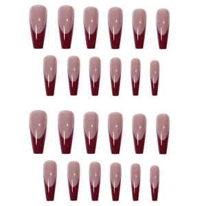 Faux Ongles Acrylique Nail Kit Professionnel Vente Chaude Européenne et Américaine Spot <span class=keywords><strong>Manucure</strong></span> Ballet Cercueil ABS Français <span class=keywords><strong>Manucure</strong></span> Rouge - Product Image 4