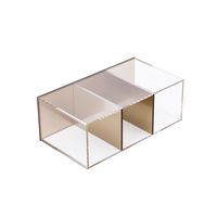 Acrylique Triple Pot De Rangement Compartiments Clair Stylo et Porte-Crayon Acrylique Organisateur De Crayons Tasse pour Bureau