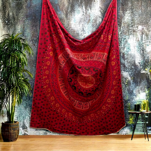 Couvre-lit en coton grand lit fait à la main en gros Tapisserie décorative Motif imprimé Murale pour dortoirs - Product Image 1