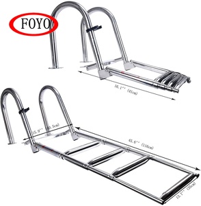 FOYO <span class=keywords><strong>Venta</strong></span> caliente marca barco accesorios marinos 304 <span class=keywords><strong>acero</strong></span> inoxidable 3 paso telescópico escalera de baño para veleros y yates - Product Image 6