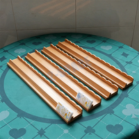 MALADA Supports de Mahjong en Bois de Hêtre Faits à la Main, Supports Magnétiques en Bois Festonné pour Tuiles de Mahjong, 20 Pouces