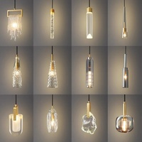 Lustre en cristal tout cuivre, hauteur réglable, éclairage LED, chambre à coucher, chevet, usage commercial, B&B, restaurants, modèle design