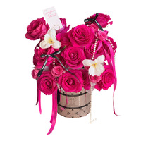 Ensemble de seau à fleurs JOYWOOD pour la Saint-Valentin, 2 boîtes cadeaux, carton, matériaux recyclés imperméables, arrangement floral mat