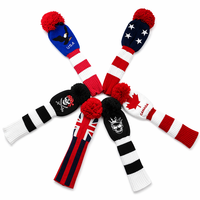 Vente en gros de mallettes de golf populaires, faites main, en tricot torsadé, portables, couleur personnalisable, marque PM, avec pompon, pour Driver, Fairway Wood, Iron, Putter