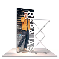 Boîte à lumière en tissu souple anti-UV, support d'affiche lumineux à LED, présentoir publicitaire mobile vertical pliable sur pied