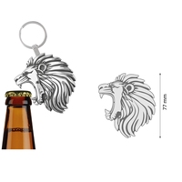Ouvre-bouteille en métal en forme de lion avec porte-clés et logo personnalisable