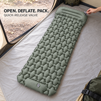 Matelas de couchage gonflable pour le backpacking avec cellules d'air en nid d'abeille, pompe à pied intégrée et nylon TPU 40D pour le développement OEM