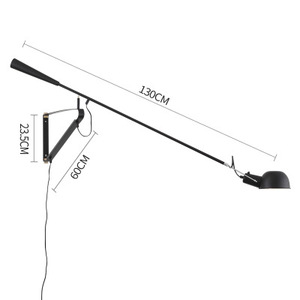 Lámpara de Pared de Brazo Largo de Estilo Nórdico Postmoderno, Diseño Creativo para Loft, 265, Luz Blanca Cálida, Personalizada, Minimalista - Product Image 4