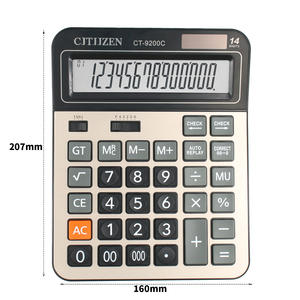Calculadora de Pantalla Grande de 14 Dígitos Cjtjzen, Doble Alimentación Solar, para Oficina y Finanzas, Modelo Ct9200c - Product Image 1