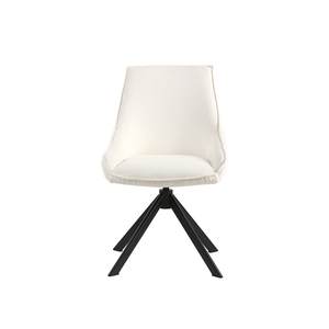 Silla Giratoria Moderna de Tela Bouclé con Base Piramidal de Metal para Sala de Reuniones - Product Image 4